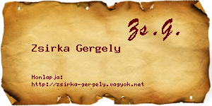Zsirka Gergely névjegykártya